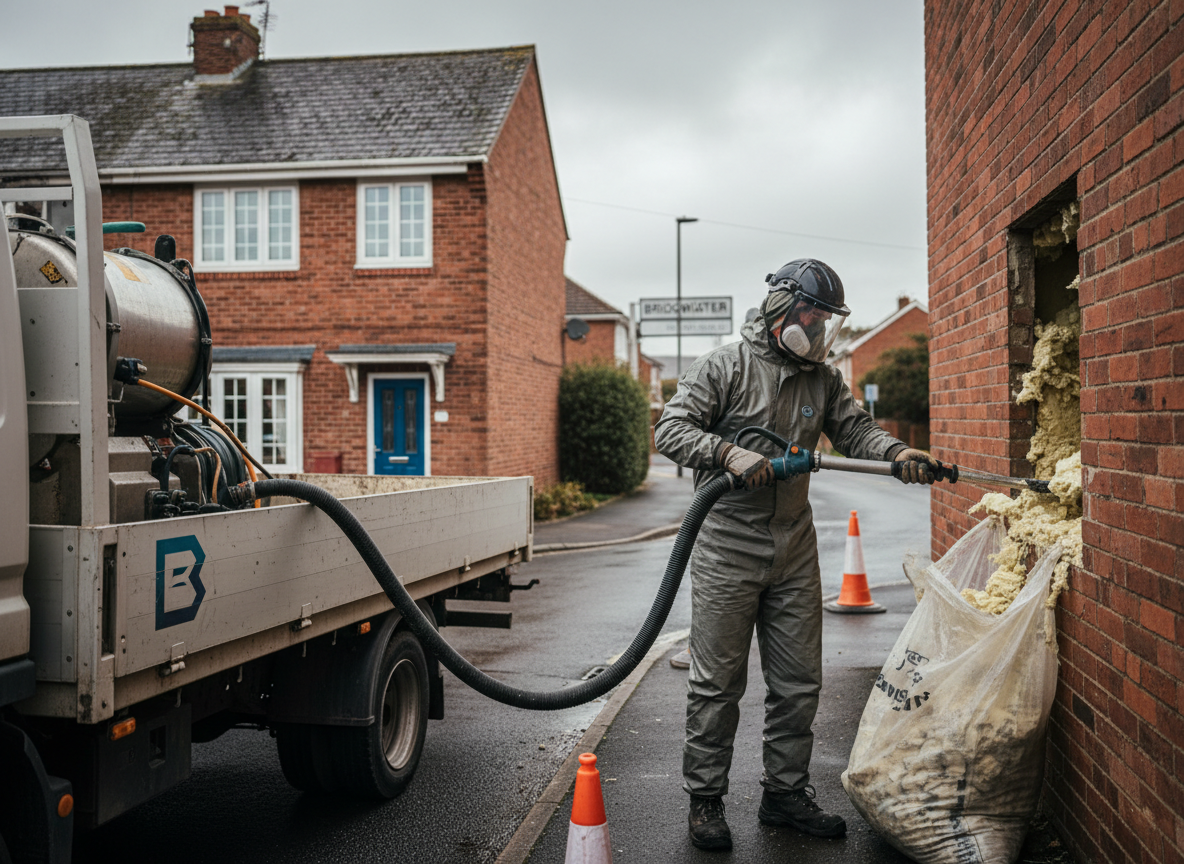 Cavity Wall Spray Foam Removal in Bridgwater, Somerset