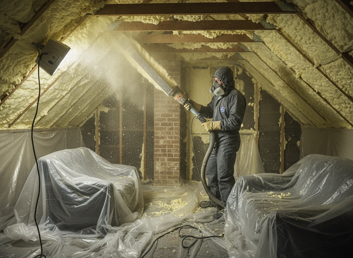 Open Cell Spray Foam Removal in Bridgwater, Somerset