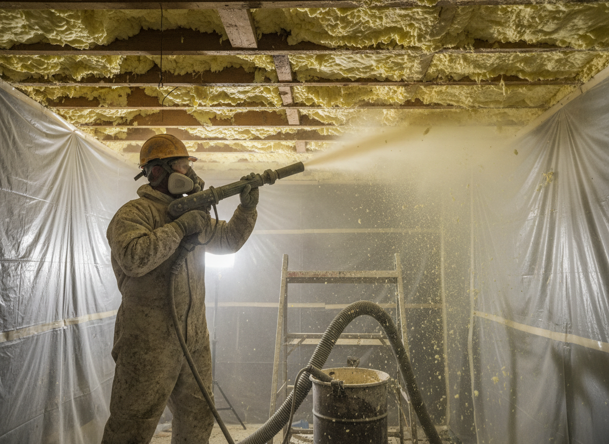 Sand Blasting Spray Foam Insulation Removal in Bridgwater, Somerset